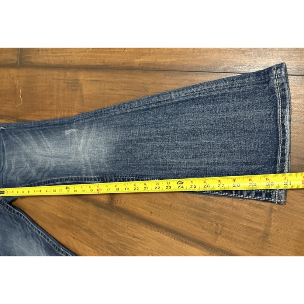 RARE VTG Miss Me Women Bootcut Jeans Embroidered Rhinestone Blue Size 27 - Picture 6 of 12